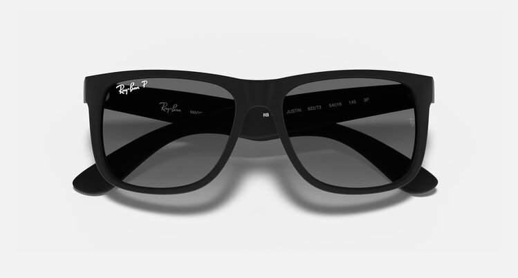 Ray Ban Ray Ban Justin Matte Rubber Black | Light Grey Polarized