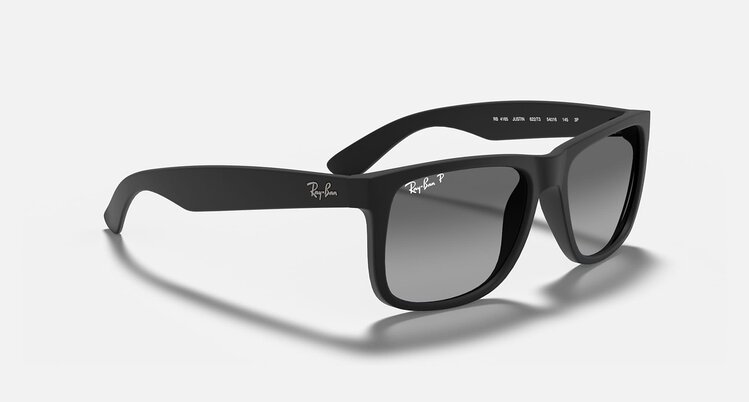 Ray Ban Ray Ban Justin Matte Rubber Black | Light Grey Polarized