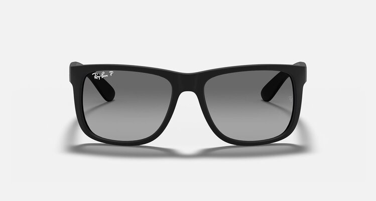 Ray Ban Ray Ban Justin Matte Rubber Black | Light Grey Polarized