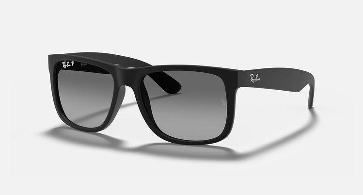 Ray Ban Ray Ban Justin Matte Rubber Black | Light Grey Polarized