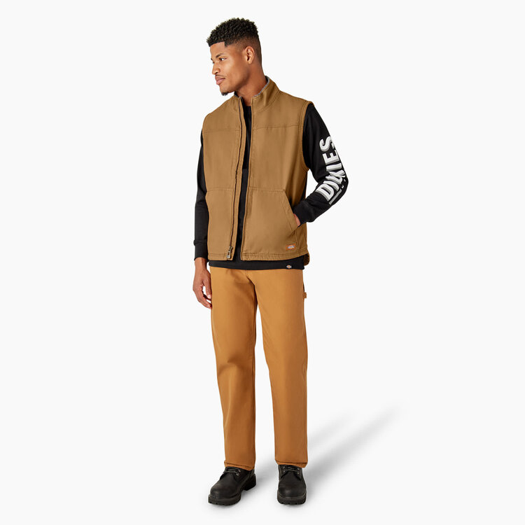 Dickies Dickies Duck Sherpa Lined Vest (Mens) | Rinsed Brown Duck