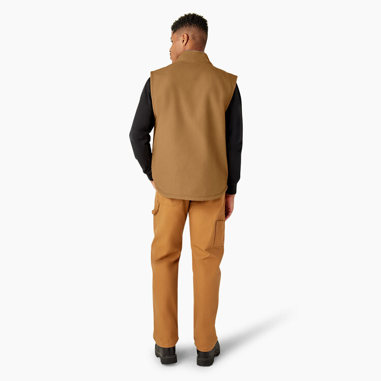 Dickies Dickies Duck Sherpa Lined Vest (Mens) | Rinsed Brown Duck