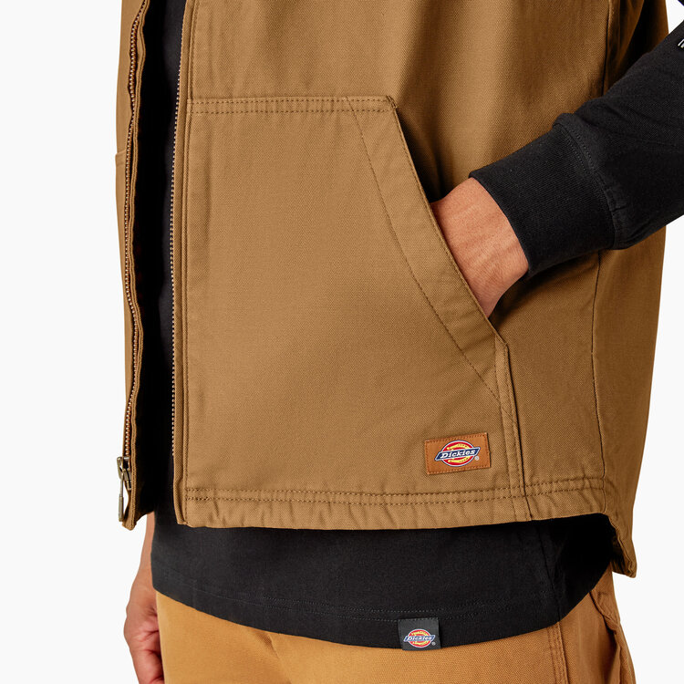Dickies Dickies Duck Sherpa Lined Vest (Mens) | Rinsed Brown Duck