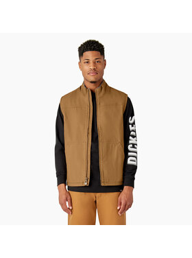 Dickies Dickies Duck Sherpa Lined Vest (Mens) | Rinsed Brown Duck
