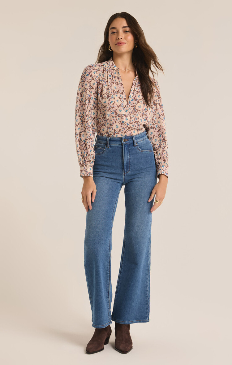 Z Supply Z Supply Esme La Paz Floral Blouse | Latte