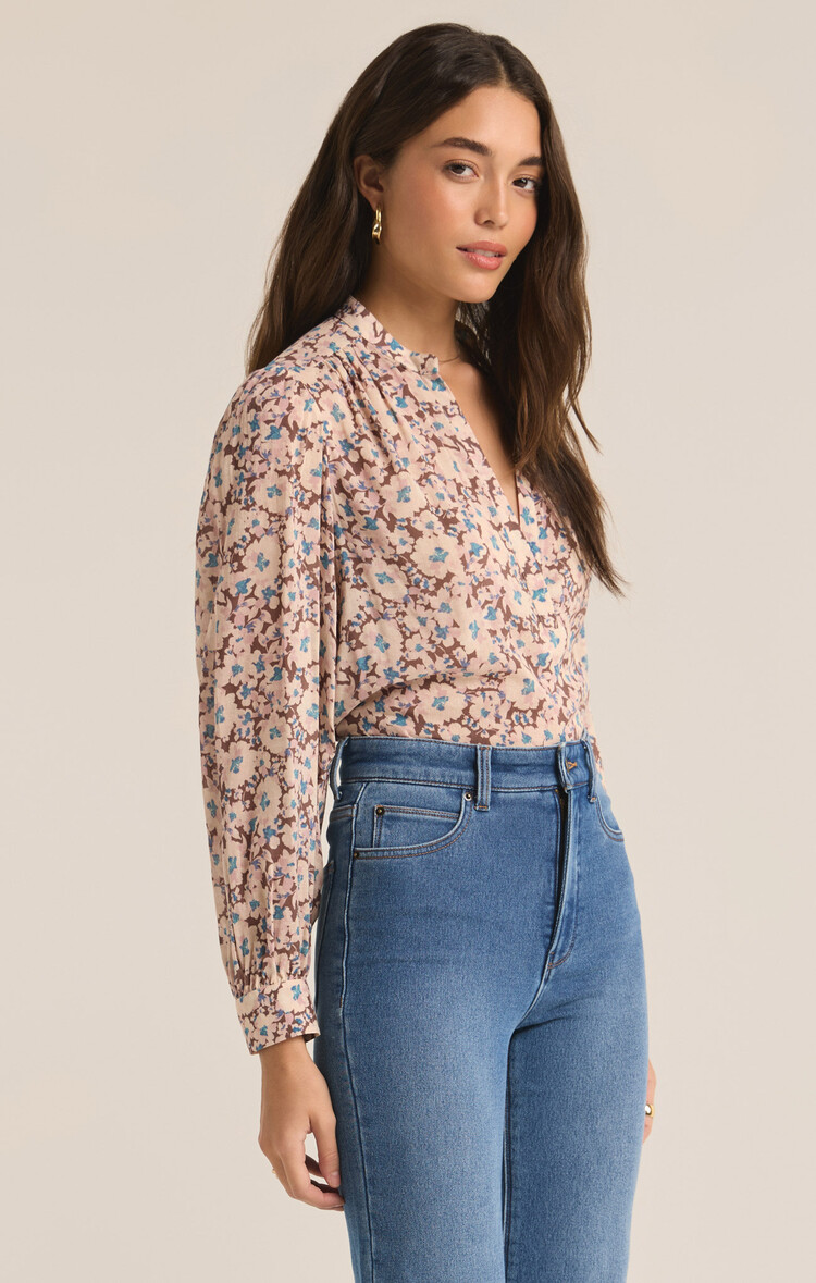 Z Supply Z Supply Esme La Paz Floral Blouse | Latte