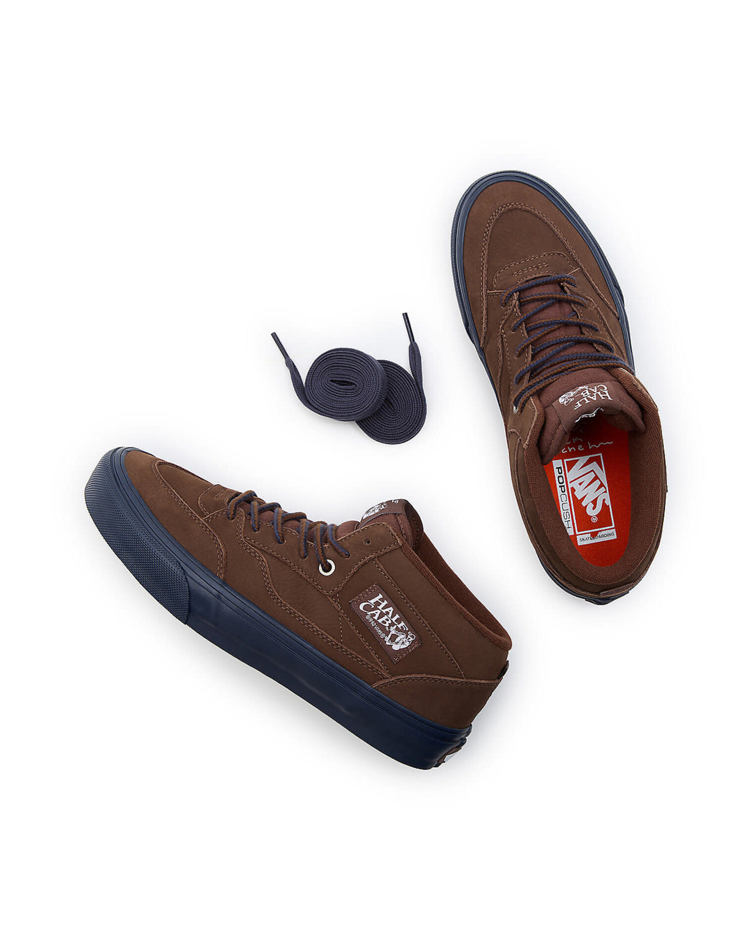 VANS x NICK MICHEL Men\'s Size 6 Half Cab Suede Brown/Navy Blue Skate Half Cab  main image 3