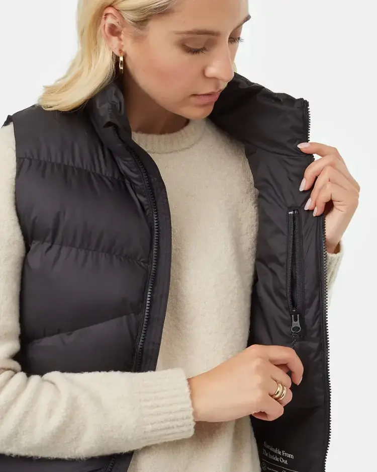 Tentree Tentree Womens Cloud Shell Puffer Vest | Meteorite Black