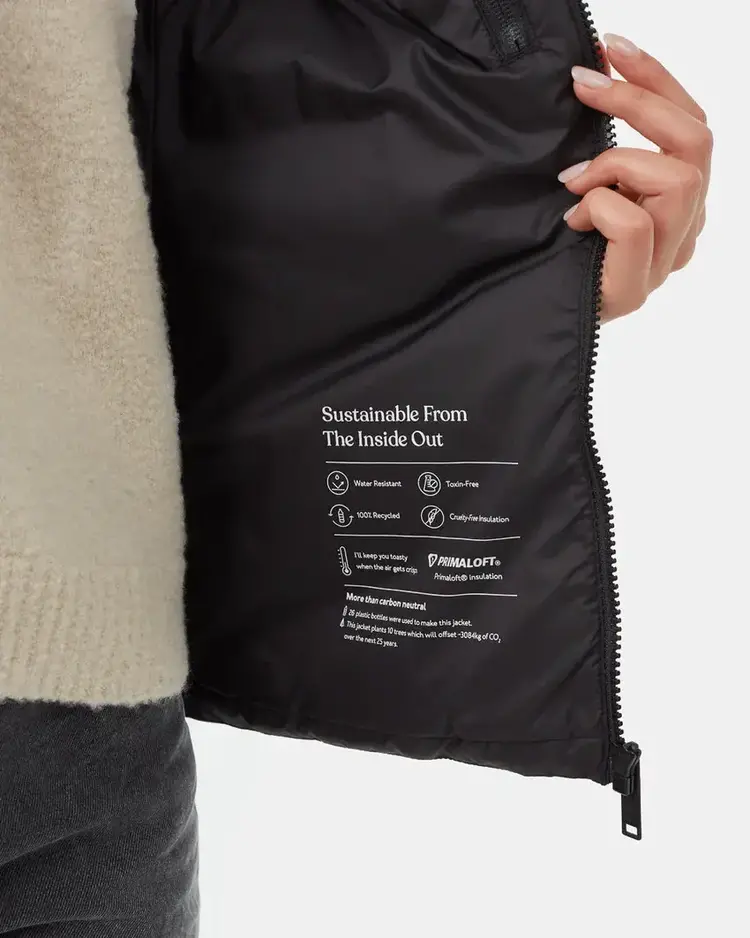 Tentree Tentree Womens Cloud Shell Puffer Vest | Meteorite Black