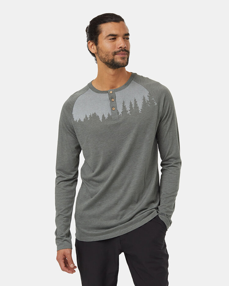 Tentree Tentree Treeblend Classic Henley L/S (Mens) | Mineral Htr/White
