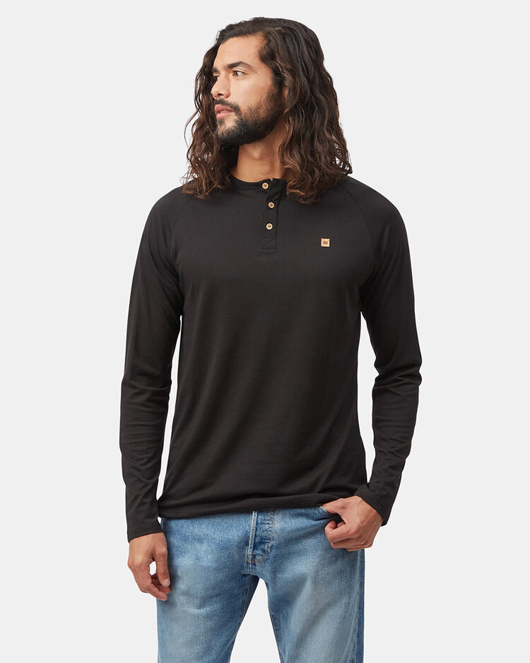 Tentree Tentree Baker Henley Ls (Mens) | Meteorite Black