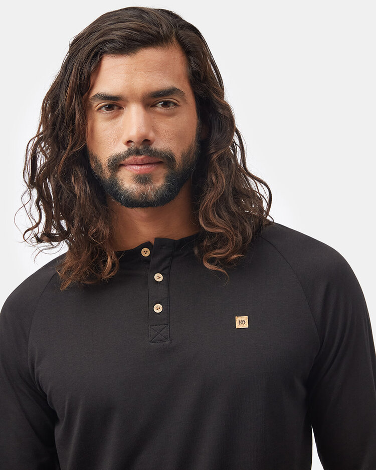 Tentree Tentree Baker Henley Ls (Mens) | Meteorite Black