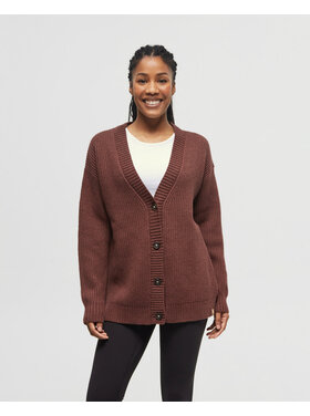 Tentree Tentree Highline Ovrsz Bttn Cardigan (Womens) | Deep Mahogany Htr
