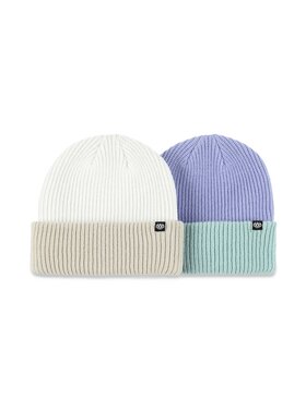 686 686 Two Tone Beanie-2Pk 2026 (Youth) |Purple/White