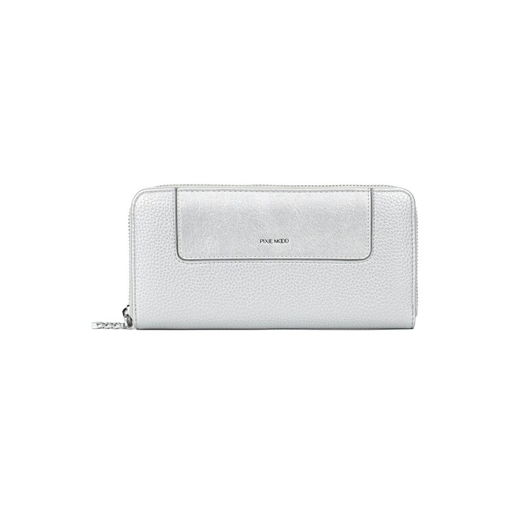 Pixie Mood Pixie Mood Mae Zip Wallet | Silver Pebbled