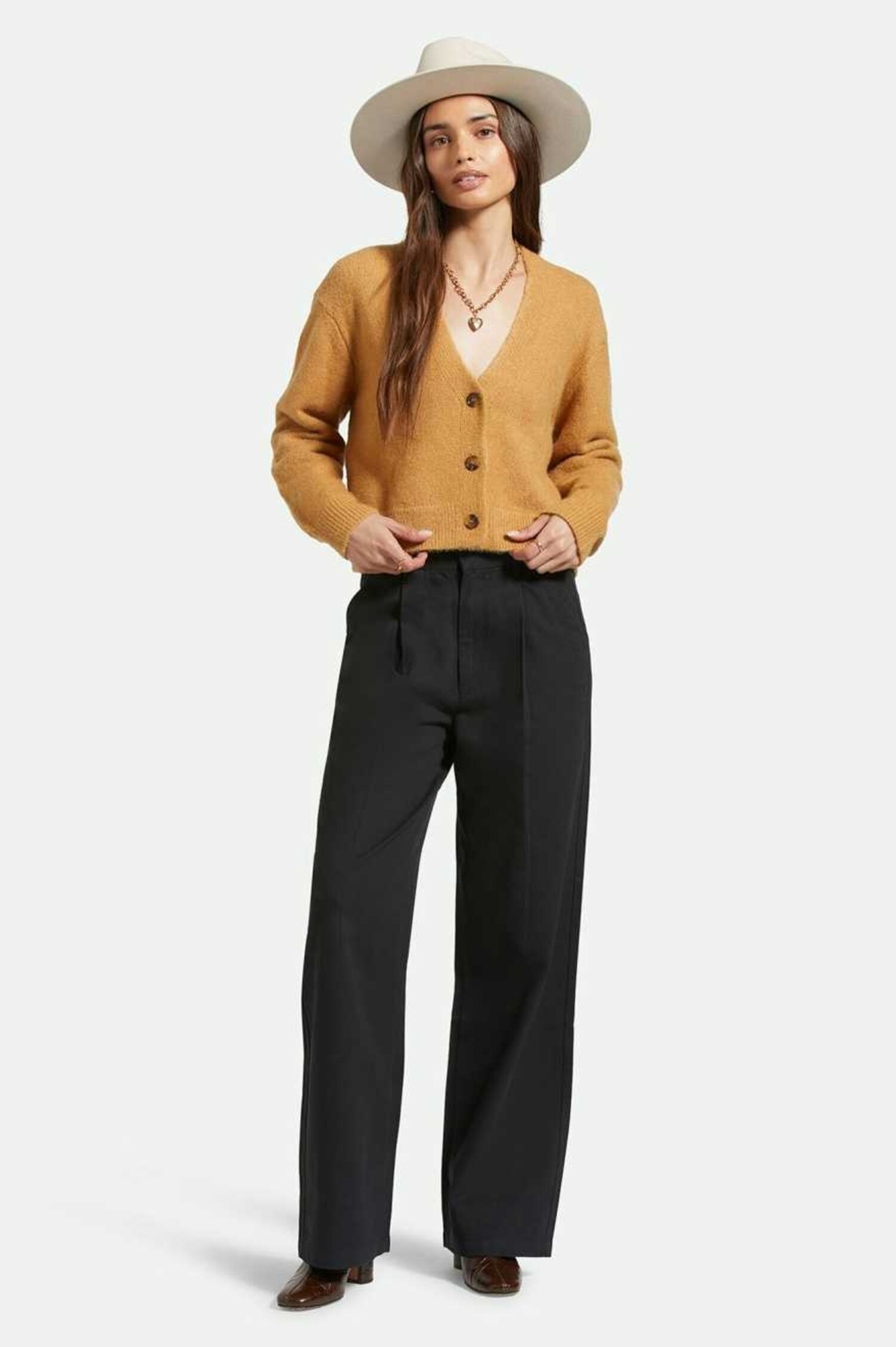 Brixton Town Cardigan Womens Iced Coffee S3 Boardshop