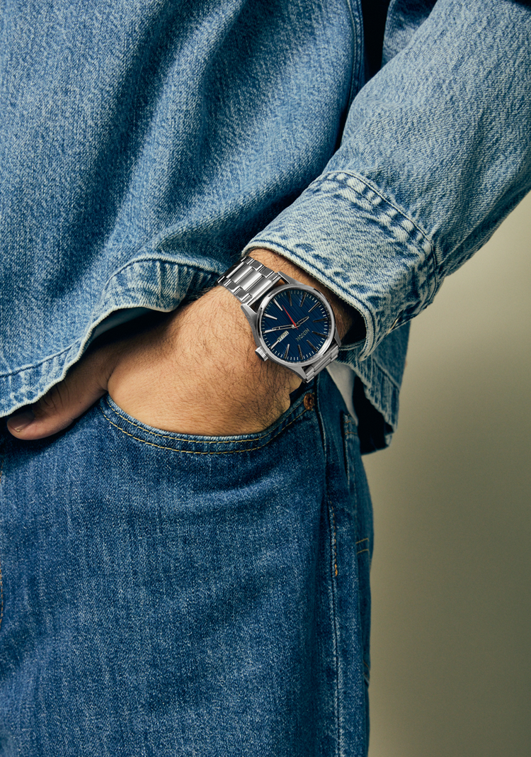 Nixon Nixon Sentry Stainless Steel | Silver/Indigo