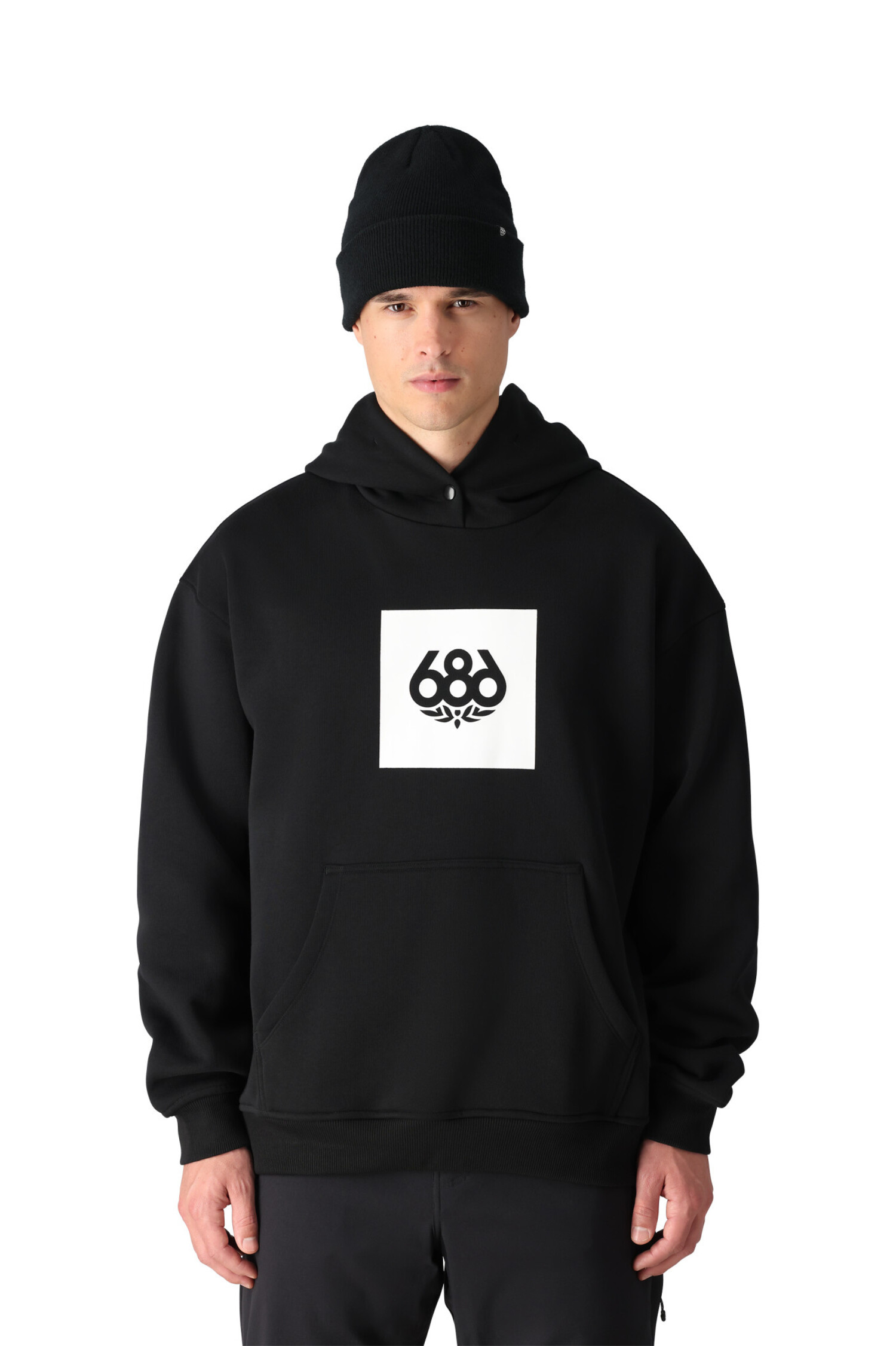 686 Knockout Script Premium Heavyweight Zip Hoody 2025 Mens Black S3 Boardshop