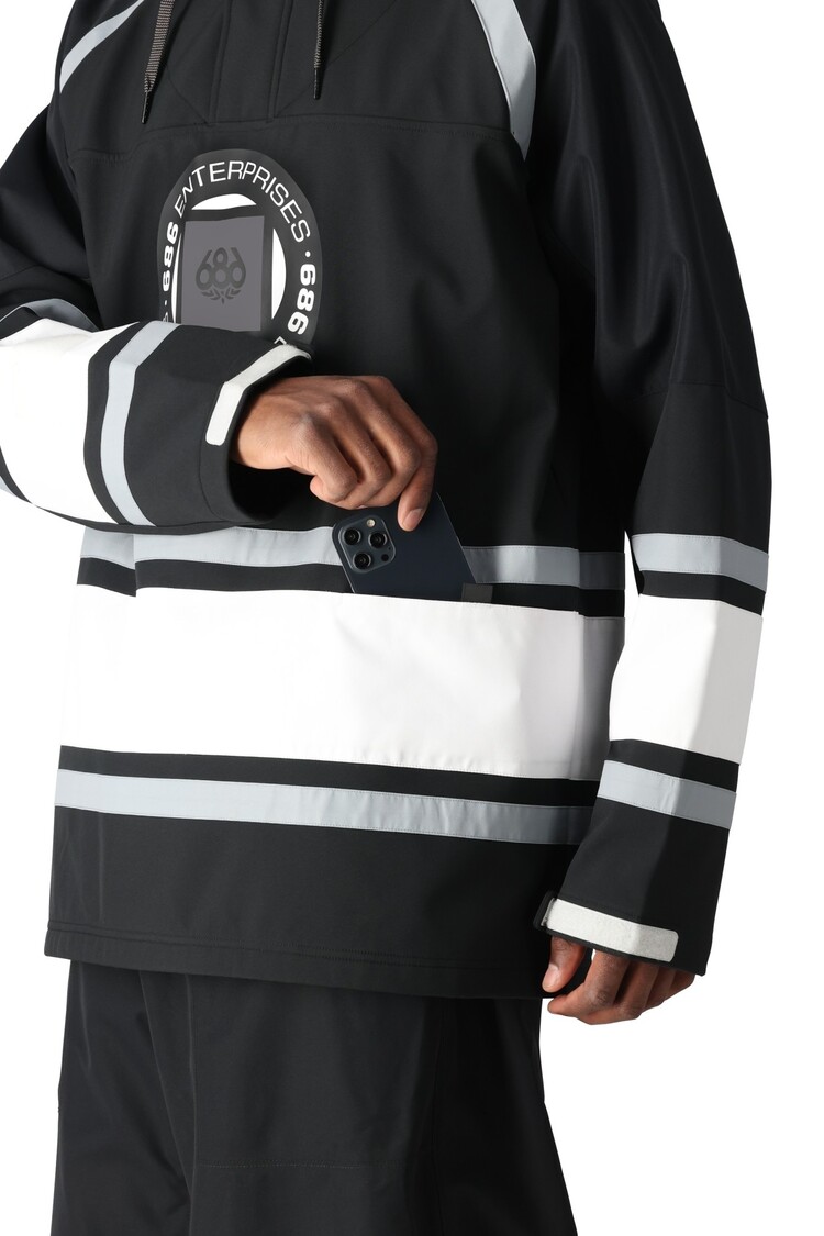 686 686 Waterproof Slapshot Hoody 2026 (Mens) | Black Colorblock