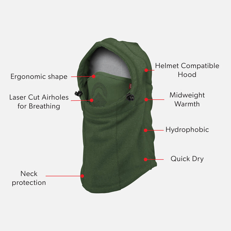 Airhole Airhole Polarfleece Airhood  2026 (Unisex) | Army