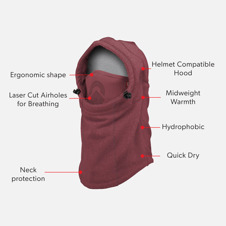Airhole Airhole Polarfleece Airhood  2026 (Unisex) | Maroon