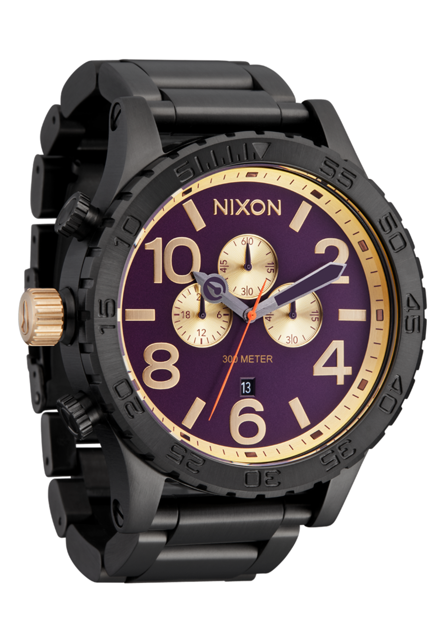 Nixon 51-30 Chrono | Gunmetal/Blackberry/Gold - The Drop Rideshop