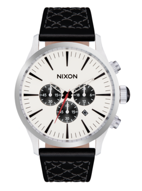 Nixon Nixon Sentry Chrono Leather | Chrome/Cloud Sunray/Black