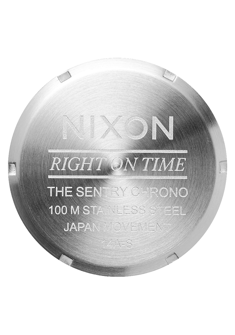 Nixon Nixon Sentry Chrono Leather | Chrome/Cloud Sunray/Black