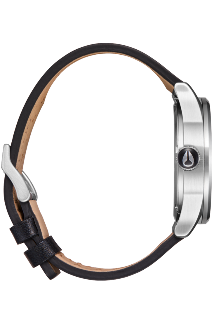 Nixon Nixon Sentry Leather | Chrome/Silver Sunray/Black