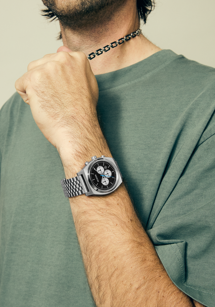 Nixon Nixon Time Teller Chrono | Chrome/Black/Chrome Sunray
