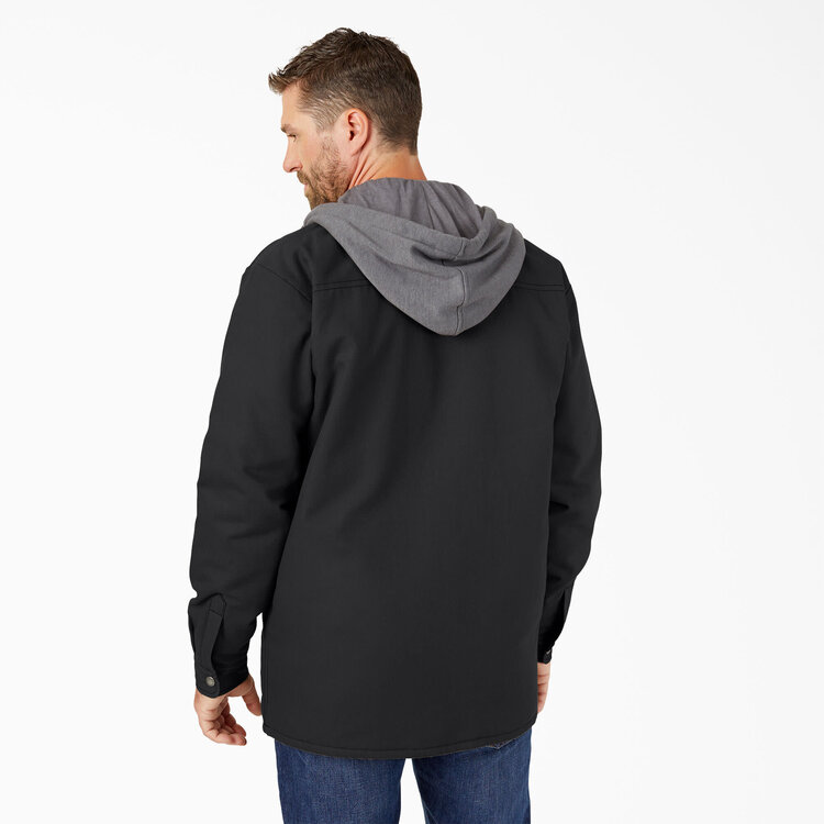 Dickies Dickies Fleece Hooded Duck Shirt Jacket (Mens) | Black