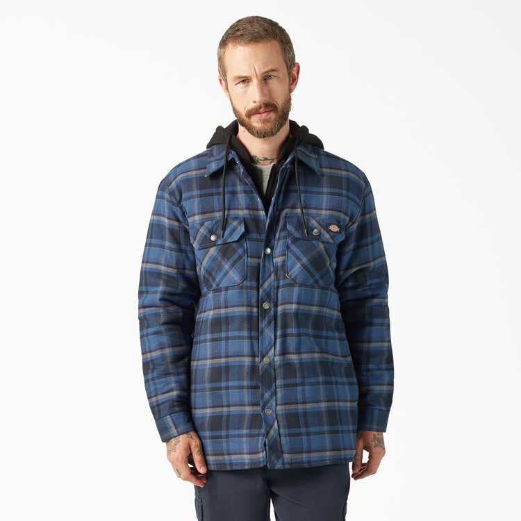 Dickies Dickies Fleece Hooded Flannel Shirt Jacket (Mens) | Dark Denim
