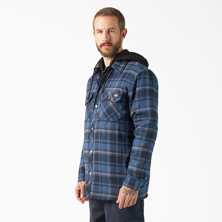 Dickies Dickies Fleece Hooded Flannel Shirt Jacket (Mens) | Dark Denim