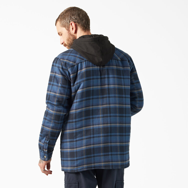Dickies Dickies Fleece Hooded Flannel Shirt Jacket (Mens) | Dark Denim