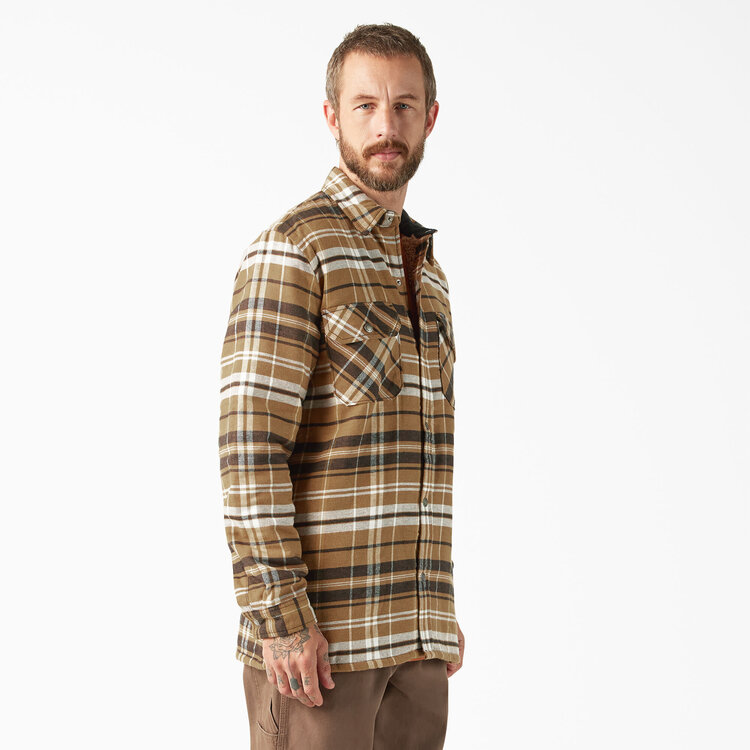 Dickies Dickies Sherpa Lined Flannel Shirt Jacket (Mens) | Brown Duck