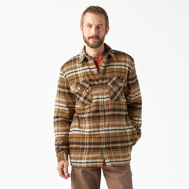 Dickies Dickies Sherpa Lined Flannel Shirt Jacket (Mens) | Brown Duck