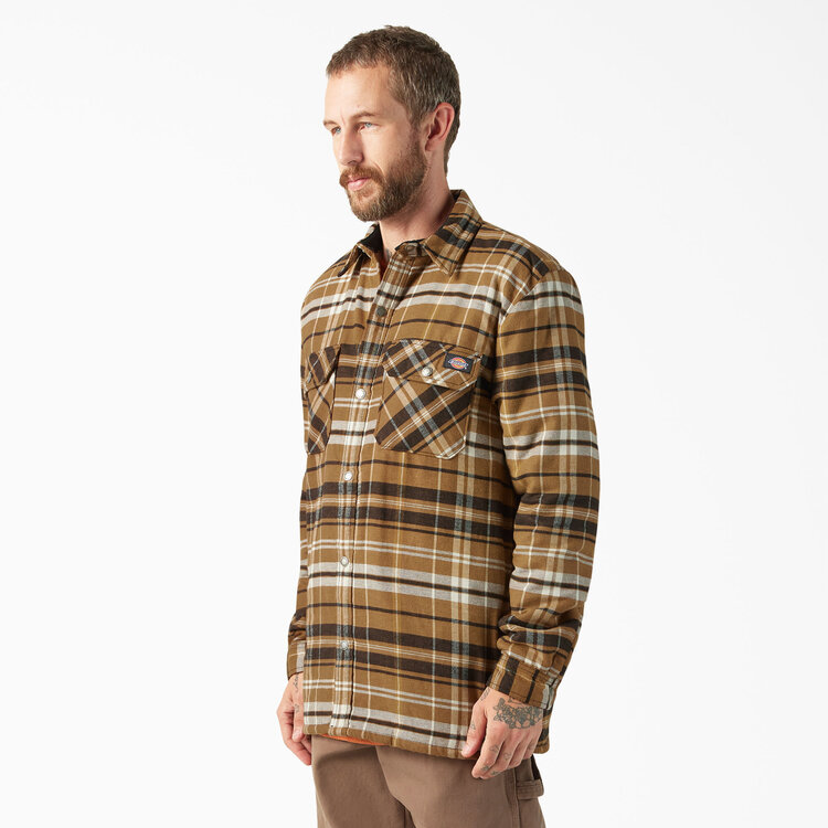 Dickies Dickies Sherpa Lined Flannel Shirt Jacket (Mens) | Brown Duck