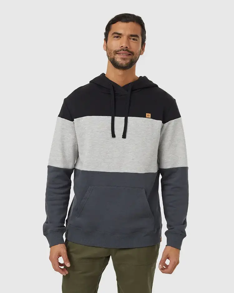 Tentree Tentree Treefleece Reynard Hoodie (Mens) | Meteorite Blk/Hi Rise Grey Htr/Graphite