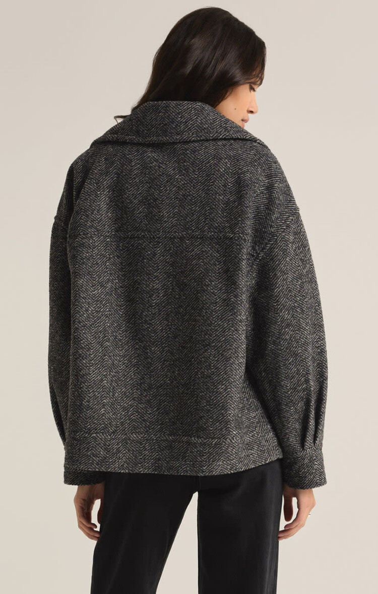 Z Supply Z Supply Ari Herringbone Coat | Charcoal Heather