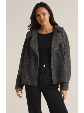 Z Supply Z Supply Ari Herringbone Coat | Charcoal Heather