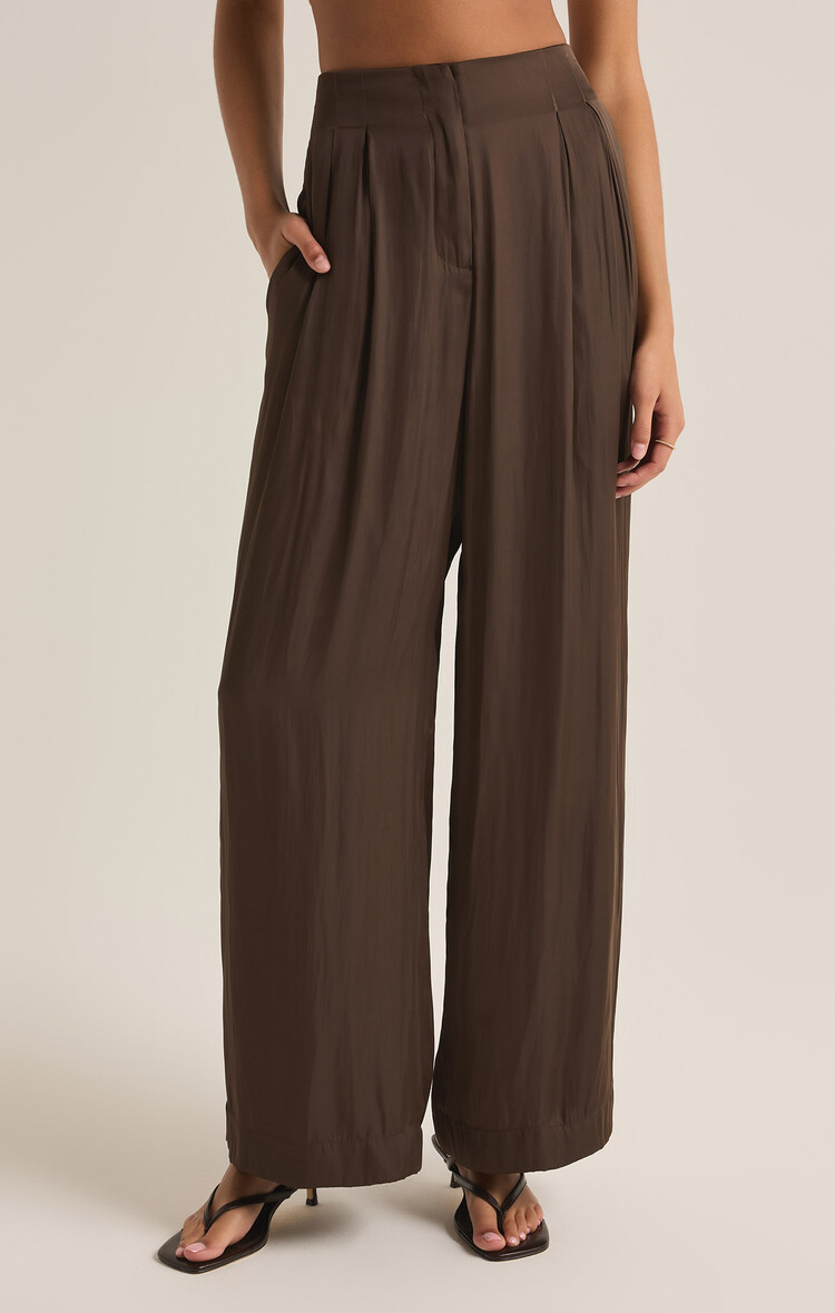 Z Supply Z Supply Lisse Wide Leg Pant | Dark Chocolate