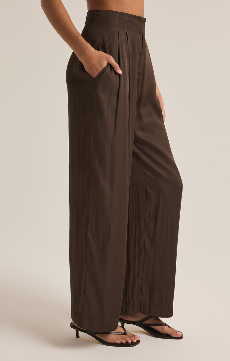 Z Supply Z Supply Lisse Wide Leg Pant | Dark Chocolate