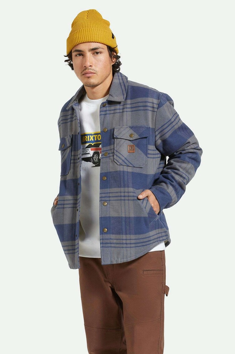 Brixton Brixton Durham Lined Jacket (Mens) | Washed Navy/Beige Plaid