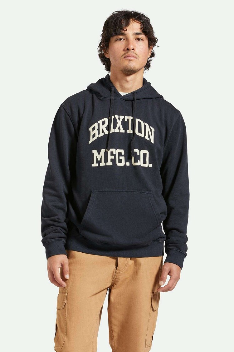 Brixton Brixton Varsity Broken In Hood (Mens) | Black Worn Wash