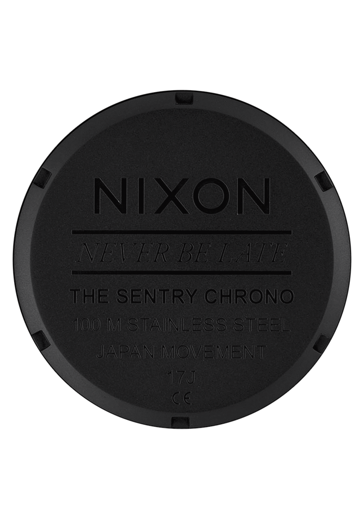 Nixon Nixon Sentry Chrono Leather | Matte Black/Gold/Black