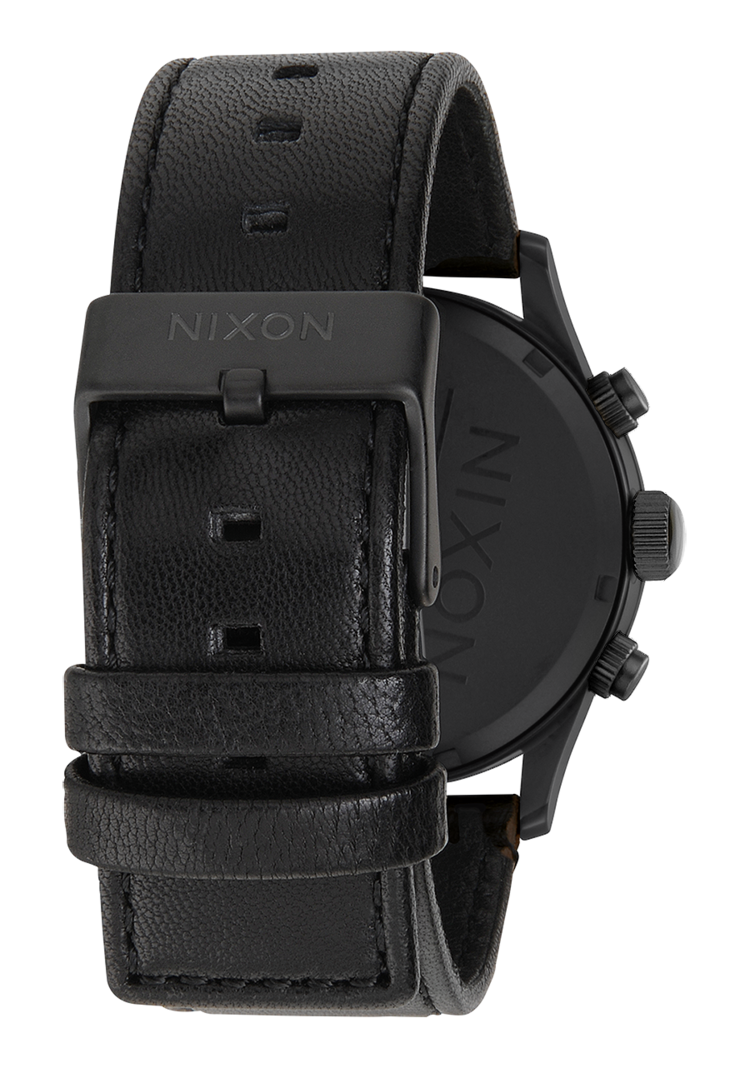 Nixon Nixon Sentry Chrono Leather | Matte Black/Gold/Black