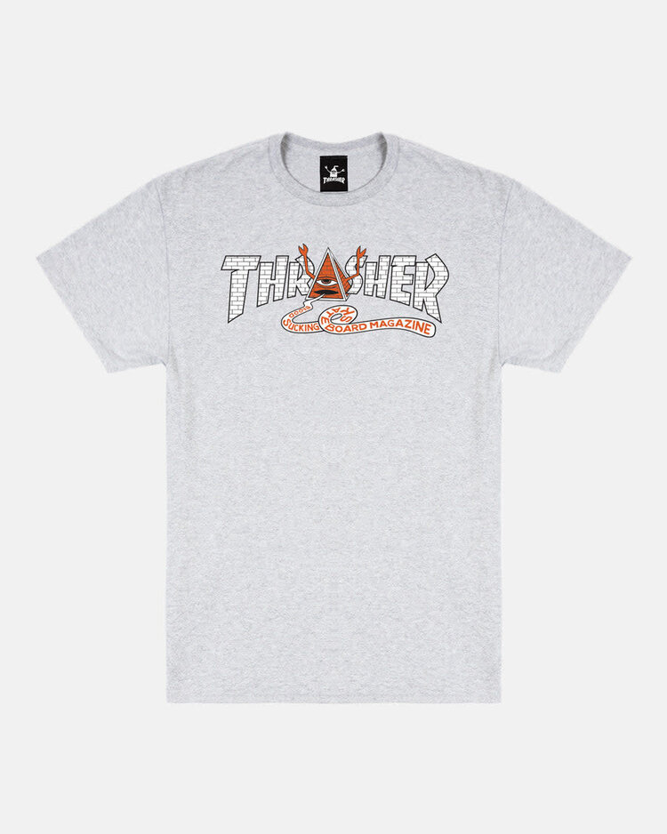 Thrasher Thrasher X Toy Machine Pyramid T-Shirt (Mens) | Ash Grey