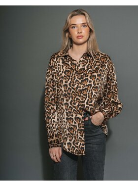 Brunette Brunette Bianca Satin Button Up Shirt | Leopard