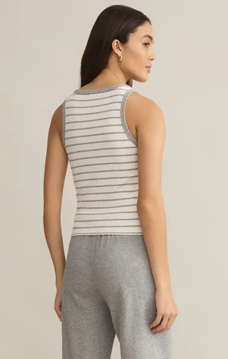 Z Supply Z Supply Hadley Striped Tank | Classic Heather Grey