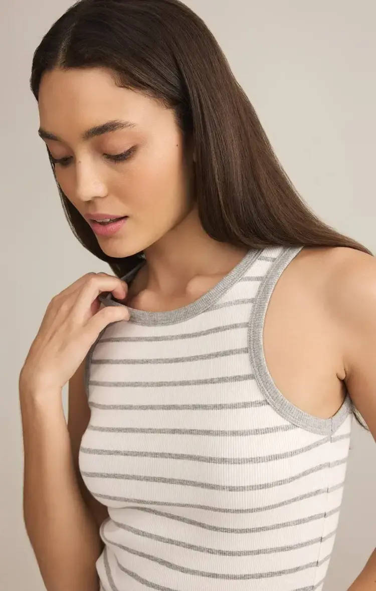 Z Supply Z Supply Hadley Striped Tank | Classic Heather Grey